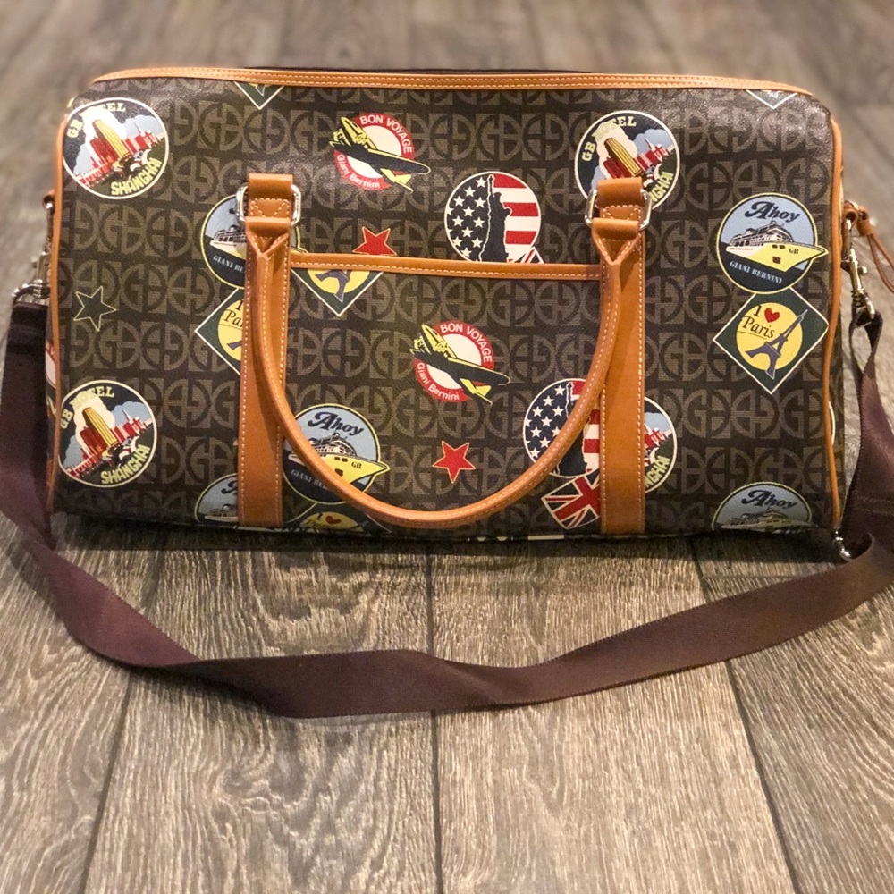 Giani Bernini Postcard Print Weekender Duffel Bag